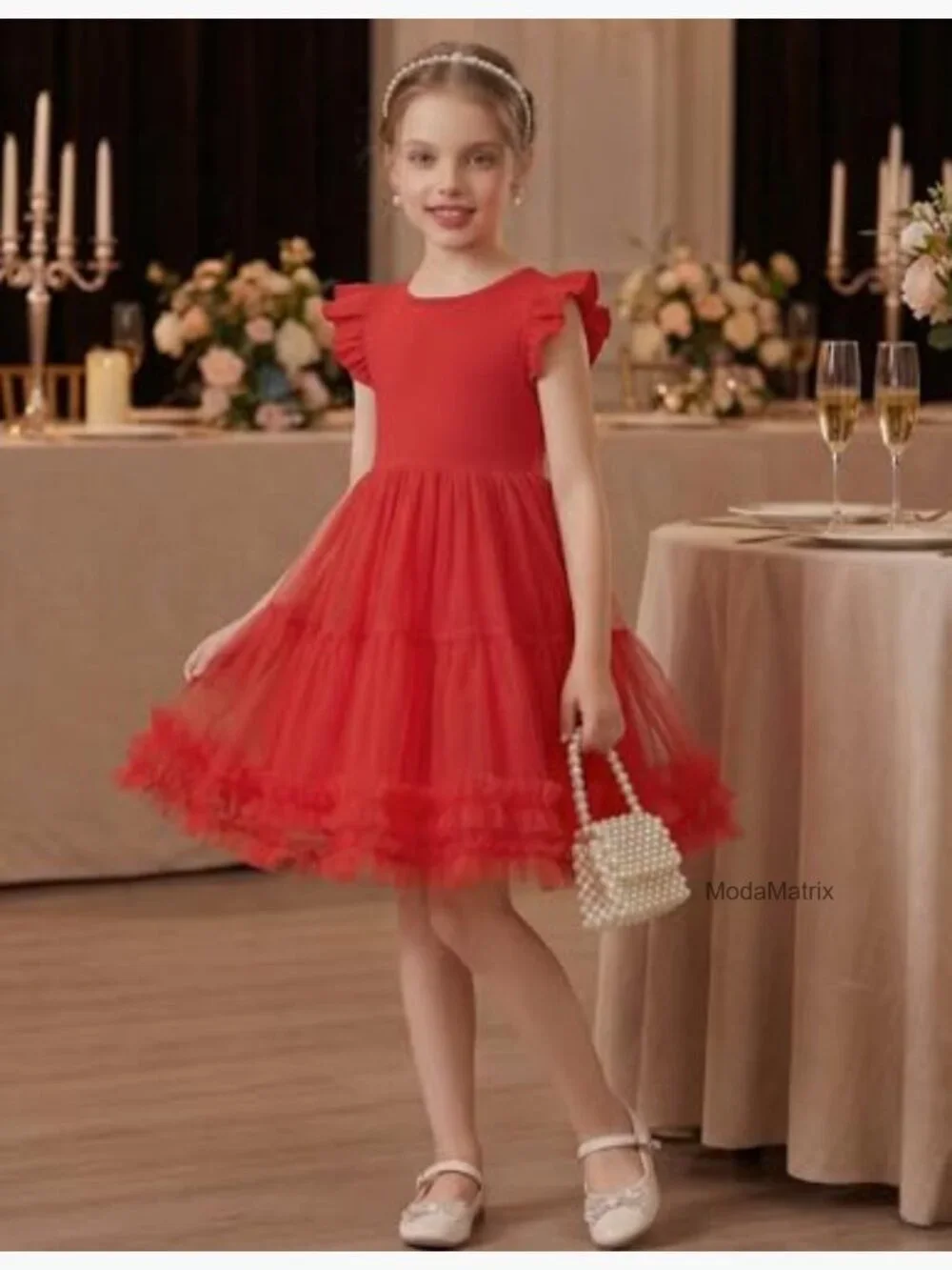 Toddler Tutu Princess Dress Summer Flutter Sleeve Tiered Birthday Party Fancy